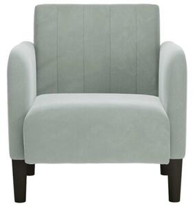 Sofa fotel z podÅokietnikami jasnoszary 54 cm aksamit