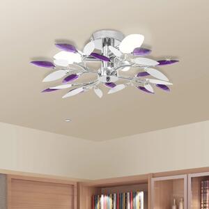Lampa sufitowa, 3 żarówki E14, fioletowa/biała