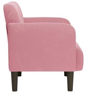 Sofa fotel z podÅokietnikami rÃ³Å¼owy 54 cm aksamit