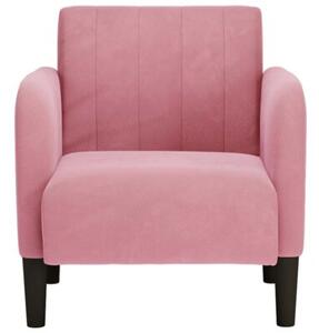 Sofa fotel z podÅokietnikami rÃ³Å¼owy 54 cm aksamit