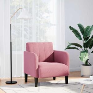 Sofa fotel z podÅokietnikami rÃ³Å¼owy 54 cm aksamit