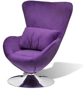 Fotel obrotowy z poduszką, mały, fioletowy, aksamitny