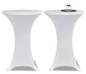Obrus na stół barowy Ø 60 cm, biały, elastyczny, 2 szt