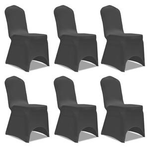 Czarne elastyczne pokrowce na krzesła, 6 sztuk