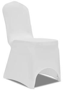 Białe elastyczne pokrowce na krzesła, 6 szt