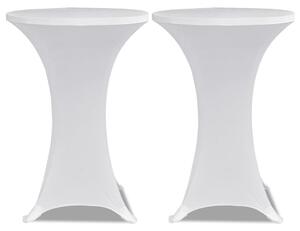 Obrus na stół barowy Ø 60 cm, biały, elastyczny, 2 szt