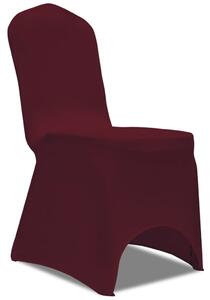 Elastyczne pokrowce na krzesła, burgundowe, 6 szt
