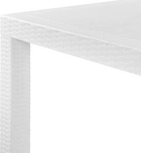 Stół ogrodowy dla 6 osób 140 x 80 cm tworzywo sztuczne biały Fossano Beliani