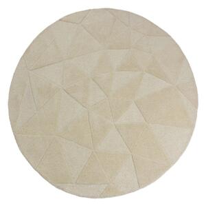 Beżowy wełniany okrągły dywan tkany ręcznie ø 160 cm Shard – Flair Rugs