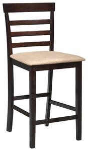 Krzesła barowe, 2 szt., brązowe, tkanina
