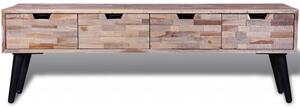 Stolik/szafka pod TV z 4 szufladami, drewno tekowe z odzysku
