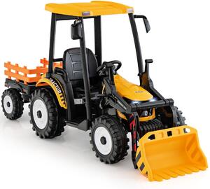 Traktor elektryczny dla dzieci z łyżką i przyczepą
