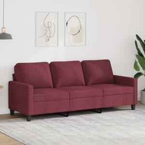 Sofa 3-osobowa, winna czerwieÅ, 180 cm,tapicerowana tkaninÄ