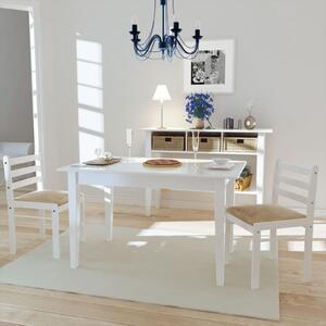 Krzesła stołowe, 2 szt., białe, drewno kauczukowe i aksamit