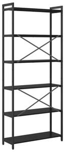 Półka na książki czarny dąb 80 x 30 x 189,5 cm
