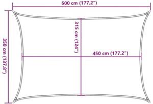 Żagiel przeciwsłoneczny, 160 g/m², czarny, 3,5x5 m, hdpe