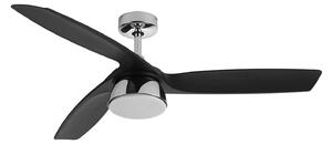 Wentylator sufitowy LED Bronx DC, cichy, 132 cm, CCT – Beacon Beacon Lighting, Bronx, ściemnialny, czarny, salon, tworzywo sztuczne, nowoczesny