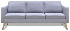 Sofa 3-osobowa, materiałowa, jasnoszara