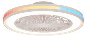 Wentylator sufitowy LED Gamer Big, biały, zasilany prądem stałym, cichy, z Mantra Iluminación, Gamer Big, ściemnialny, biały, salon, tworzywo sztuczne, nowoczesny