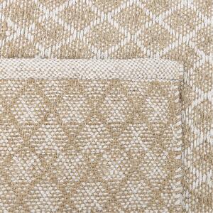 Ręcznie tkany dywan chodnik jutowy wełniany beżowy 140 x 200 cm styl boho Akbez Beliani