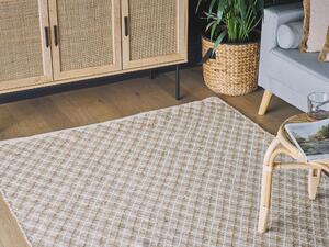 Ręcznie tkany dywan chodnik jutowy wełniany beżowy 140 x 200 cm styl boho Akbez Beliani