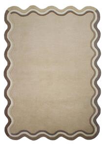 Wełniany dywan tkany ręcznie w naturalnym kolorze 120x170 cm Leo Scallop – Flair Rugs