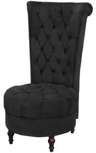 Fotel z wysokim oparciem, czarny, tkanina