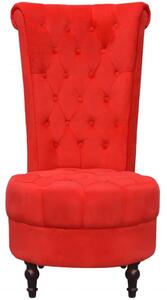 Fotel z wysokim oparciem, czerwony, tkanina