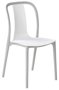 Zestaw 6 krzeseł ogrodowych plastikowych biało-szary sztaplowany Spezia Beliani