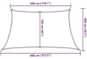 Żagiel przeciwsłoneczny, 160 g/m², czerwony, 3/4x2 m, hdpe
