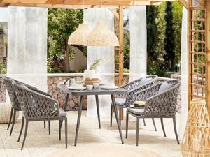 Nowoczesny stół ogrodowy aluminium matowe wykończenie 140 x 80 cm szary Lipari Beliani