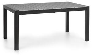 Blumfeldt Menorca Expand - Stół ogrodowy, Stół rozkładany, rozkładany, Aluminium / imitacja drewna z tworzywa, Powłoka proszkowa, Regulowane nóżki, Blat maks.: 213 x 95 cm, ciemny / antracyt