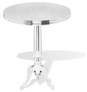 Okrągły stolik boczny z aluminium, srebrny