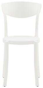 Minimalistyczny zestaw 6 krzeseł do ogrodu jadalniane plastik białe Vieste Beliani