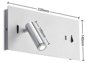 Lucande - Kimo LED SquareLampa Ścienna USB White/Chrome Lucande