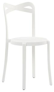 Minimalistyczny zestaw 6 krzeseł do ogrodu jadalniane plastik białe Camogli Beliani