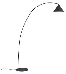 Lampa podłogowa w stylu retro czarna z białym wnętrzem - Triangolo