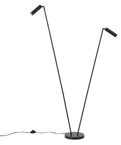 Nowoczesna lampa podłogowa czarna 2-źródła światła GU10 35mm - Thomas