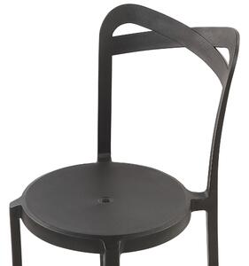Nowoczesny zestaw bistro balkonowy 2 sztaplowane krzesła czarny Sersale/Camogli Beliani