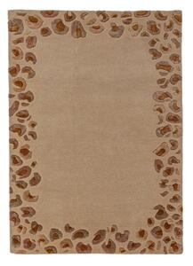 Dywan z mieszanki wełny tkany ręcznie w naturalnym kolorze 140x200 cm Leopard Frame – Flair Rugs