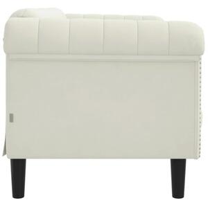 Sofa dwuosobowa, kremowa, aksamit