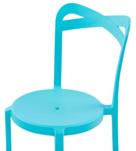 Nowoczesny zestaw bistro balkonowy 2 sztaplowane krzesła niebieski Sersale/Camogli Beliani