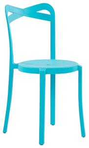 Nowoczesny zestaw mebli ogrodowych 4 sztaplowane krzesła niebieski Sersale/Camogli Beliani