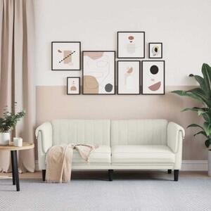 Sofa dwuosobowa, kremowa, aksamit