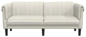 Sofa dwuosobowa, kremowa, aksamit