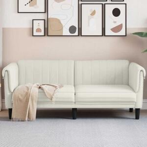 Sofa dwuosobowa, kremowa, aksamit