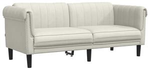 Sofa dwuosobowa, kremowa, aksamit