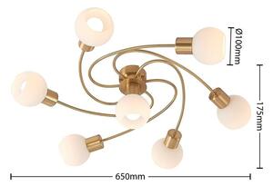Lindby - Ciala 7 Lampa Sufitowa Brass/Opal Lindby