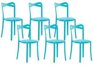 Minimalistyczny zestaw 2 krzeseł do ogrodu jadalniane plastik białe Camogli Beliani