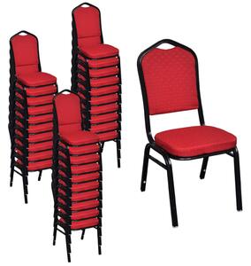 Krzesła stołowe, 30 szt., czerwone, tkanina